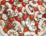 Une image de l'étape 4 de Tarte tomates cerises champignons mozarelle.