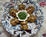 A picture of step 8 of Kothimbir vadi (coriander vadi).