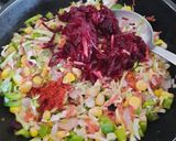 A picture of step 2 of Beetroot veggie sandwich.