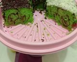 Foto langkah ke 4 dari resep Cake marmer pandan metode all in one.