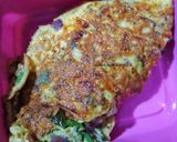 A picture of step 5 of Mexican Cheese omelet in my style.