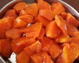 A picture of step 2 of Ripe papaya halwa.
