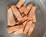 A picture of step 1 of Masala Suran fingers made in Air fryer.