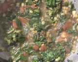 A picture of step 3 of Goan style spinach.