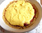 A picture of step 7 of My Strawberry and Custard no bake tart. 😋.
