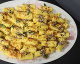A picture of step 6 of Khandvi.