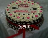 Foto langkah ke 8 dari resep Brownies Kukus edisi Ulang Tahun + cara membuat pagar coklat tanpa cetakan.