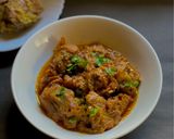A picture of step 8 of Gosht Qorma.