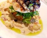 A picture of step 10 of Grilled Fish with Awadhi Creamy Potato, Veggie Rosti & Greens.