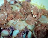 Hình bước làm 1 của món Bò tơ xào bạch tuộc