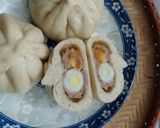 Hình bước làm 6 của món Làm bánh bao đầy đủ <3 (thịt băm, trứng muối và trứng cút)
