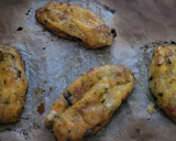 Foto del paso 9 de la receta: Tortas de patata, jamón, champiñones y queso