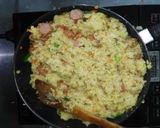 A picture of step 4 of Natto Fried Rice.