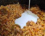 A picture of step 5 of Pasta in grilled tomato cream sauce.