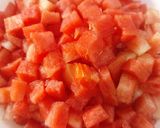 A picture of step 1 of Watermelon salad.