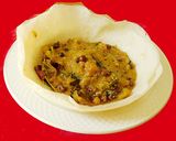 A picture of step 8 of Appam with kadalai curry (chickpea masala curry).