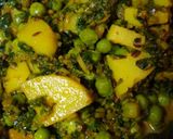 A picture of step 2 of Matar methi ki sabji.