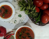 A picture of step 8 of Tamatar curry.