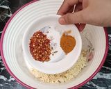 A picture of step 1 of 3 color Pakora Karhi.