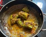 A picture of step 3 of Stuffed Karela Andhra style.