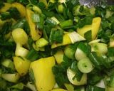 A picture of step 3 of Hare pyaaz ki sabji.