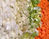 A picture of step 1 of Yellow split pea with veggies.