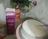 A picture of step 16 of Golden painted choc cake design.....
