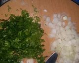 A picture of step 1 of Meatballs in pizzaiola sauce.