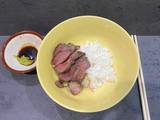 Steak + Shoyu + Wasabi + rice bowl