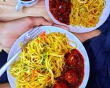 A picture of step 8 of Non-Fry Veg Manchurian and Chow Mein.