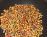 A picture of step 3 of Chilli Chana with tea.