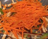A picture of step 8 of Stir-Fried Mixed Vegetables with Egg Crepe and Curry Sauce.