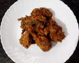 A picture of step 6 of Gongura Chicken.
