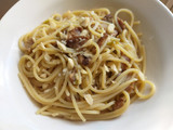 Spaghetti porcini e fiori di zucca