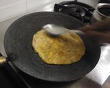 A picture of step 5 of Thepla-methi thepla -fenugreek leaves.