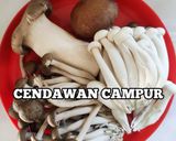 Gambar langkah 1 resipi Tumis Air Lobak Merah Bersama Cendawan Campur Dan Tauhu.