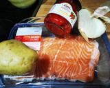 Foto del paso 1 de la receta: Salmón con verduras al horno