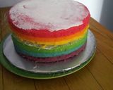 Foto langkah ke 7 dari resep Pocky Bday Cake #rainbow base cake# cepet,mudah,juara &tebel dikantong ('').