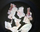 A picture of step 1 of Chicken skin toast #AuthorMarathon.