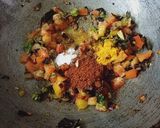 A picture of step 2 of Green chana potato curry.