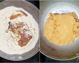 A picture of step 4 of Moong dal ladoo.
