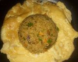 A picture of step 5 of Omelette rice 😋.
