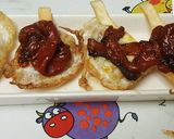 Foto del paso 3 de la receta Canapé de huevo de perdiz y pimientos
