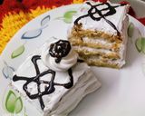 A picture of step 6 of Eggless vanilla pastry cake.