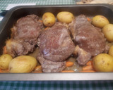 Foto del paso 8 de la receta: Entrecot de ternera con patatas y zanahorias al horno