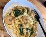 Une image de l'étape 4 de Tagliatelles crevettes 🦐 & épinards.