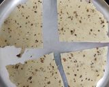 A picture of step 1 of Masala Papad triangles.