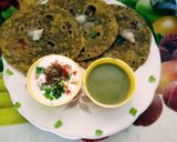 A picture of step 4 of Super healthy soft crispy spinach(palak) veggi parotha.