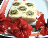 A picture of step 5 of Eggless kiwi cake.
