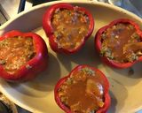 Une image de l'étape 6 de Poivrons rouges farcis bœuf courgettes et basilic.
